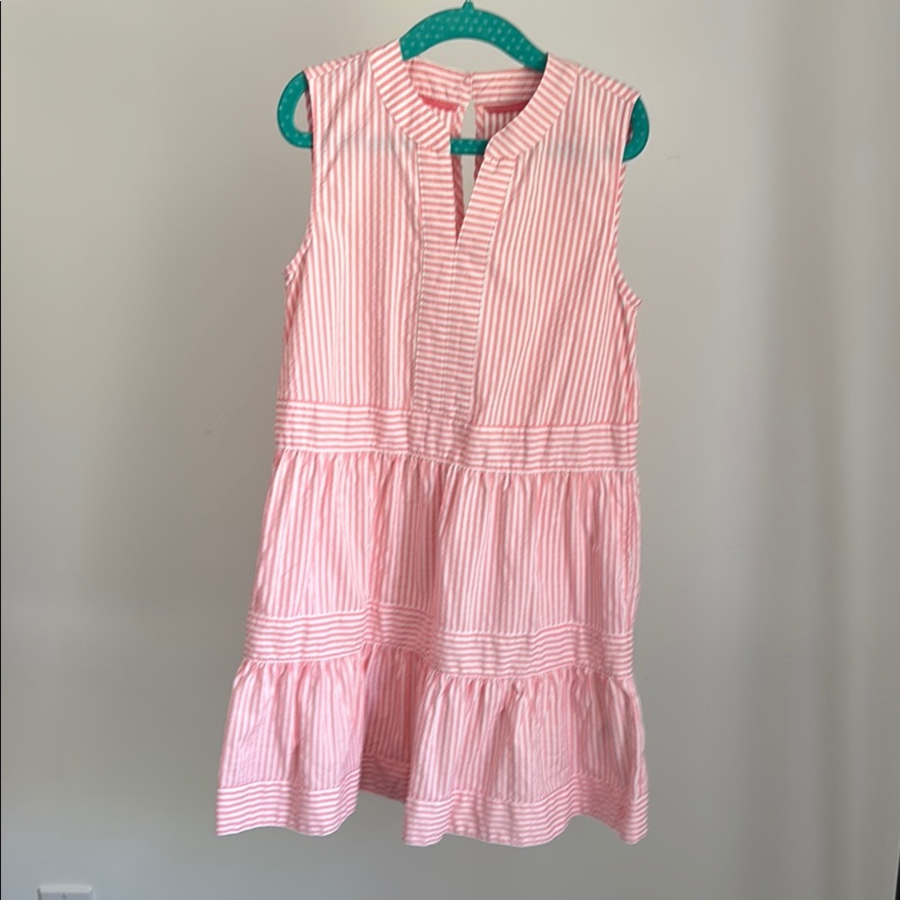 Vineyard Vines Pink and White Striped Sleeveless Dress